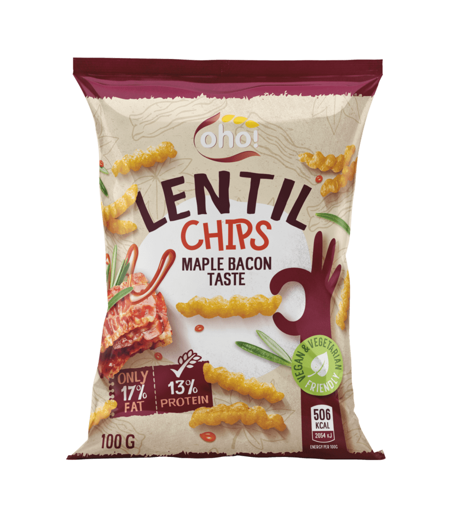 Maple bacon taste lentil chips