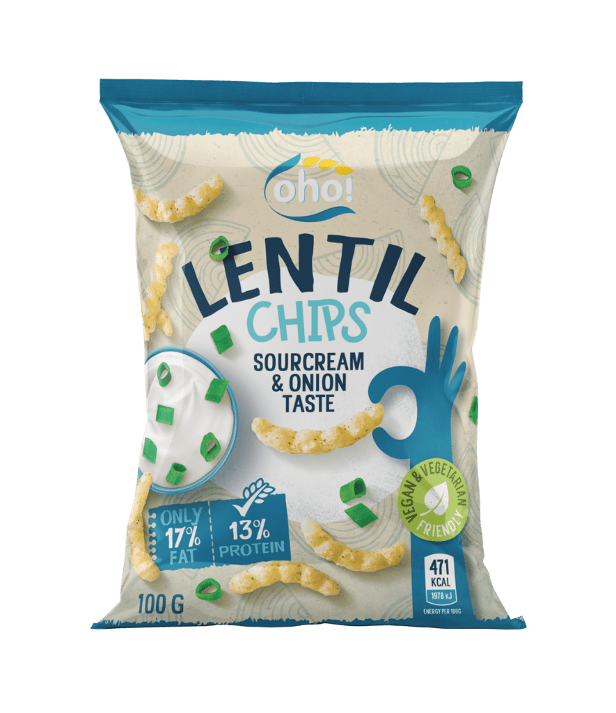 Sourcream & onion taste lentil chips