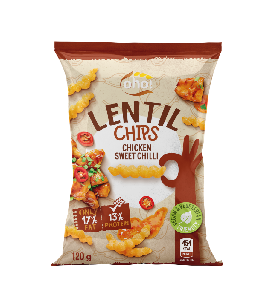 Chicken sweet chilli taste lentil chips