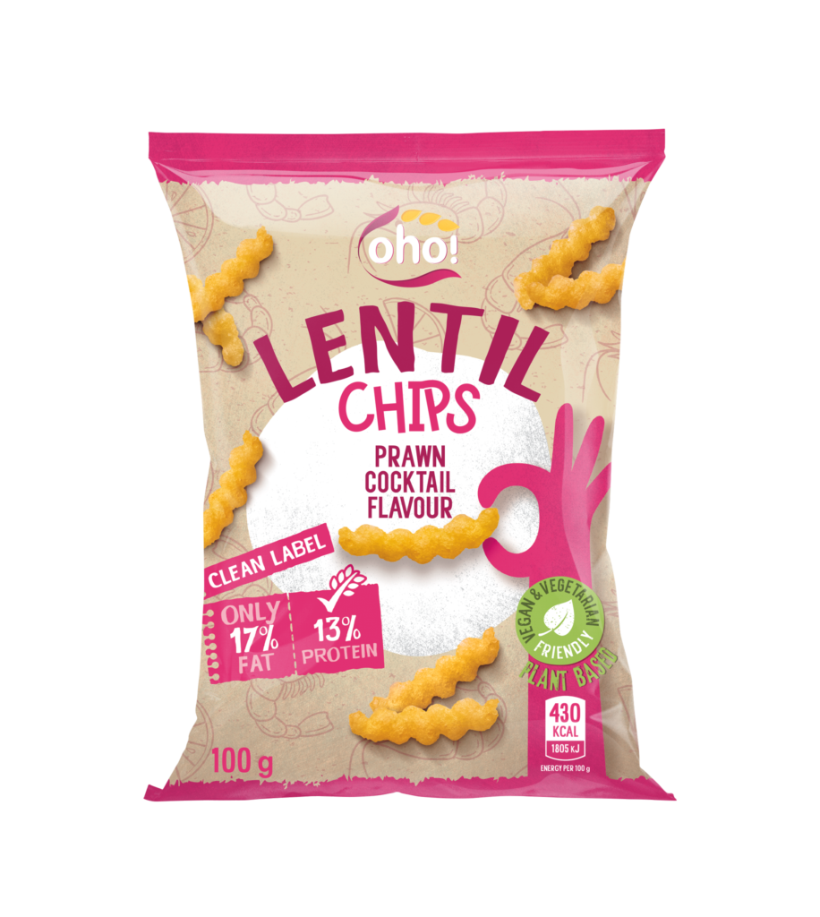Prawn cocktail flavour lentil chips