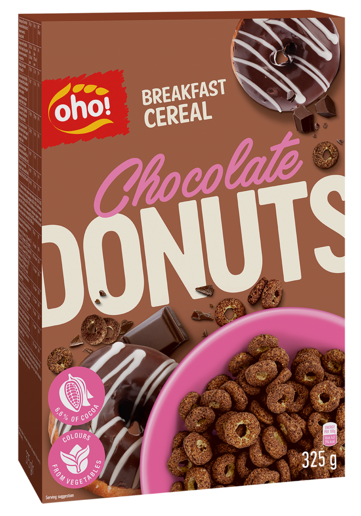 Breakfast cereal with donuts and chocolate flavour “Chocolate donuts”