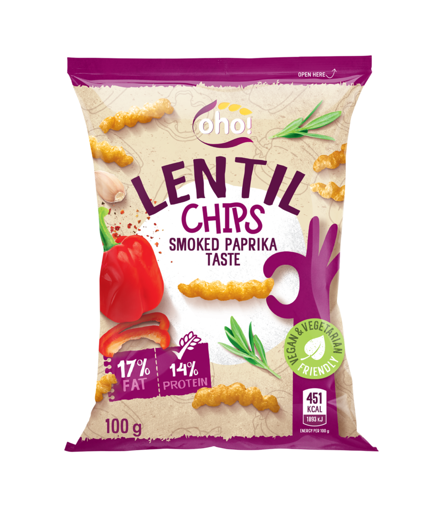 Smoked paprika taste lentil chips